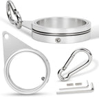 2" Large Flag Pole Rings, 2 Pcs Aluminum Alloy Spinning Flag Pole Ring Clips Swivels, 360° Rotating Anti Wrap Flagpole Ring Hardware with Stainless Steel Carabiners for 1.6-2" Diameter