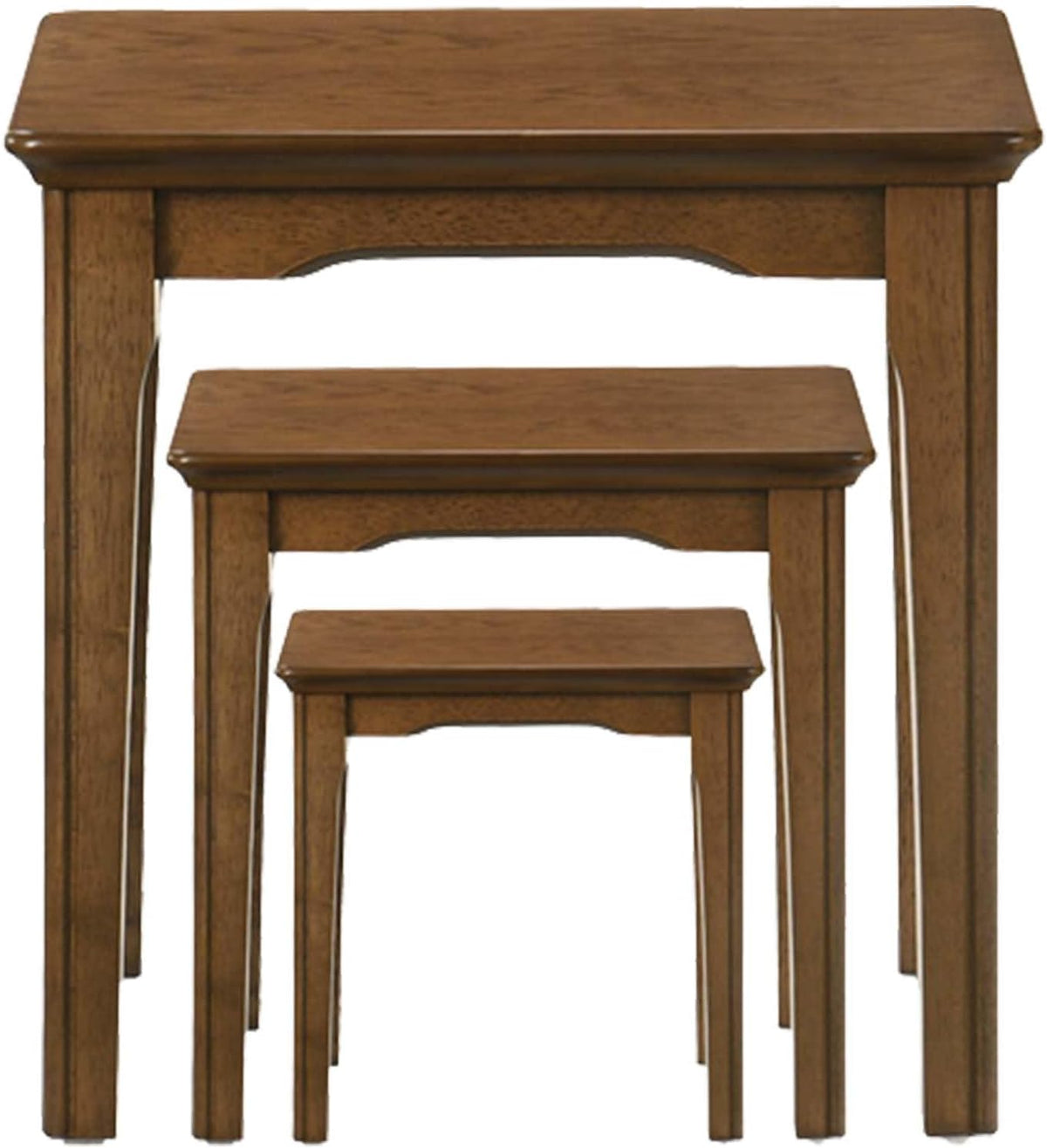 Kmax Nesting Tables Set of 3, Small Sofa Side Table Rustic Stacking End Table Rectangle Solid Wood Coffee Tables for Small Space - Walnut