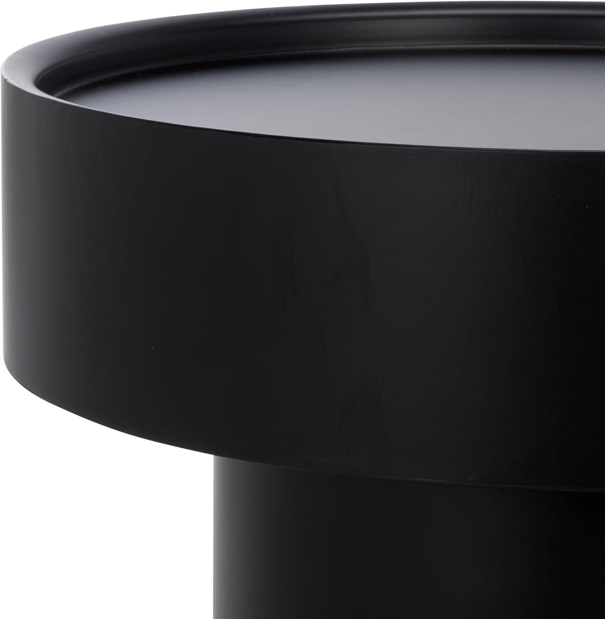 SAFAVIEH Home Collection - Avony Modern Side Table, Black Metal Round Pedestal Accent Table, Fully Assembled (ACC5505A)