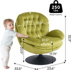Velvet Swivel Accent Chair with Ottoman Set,Modern Tufted Armchair with Footrest for Living room,Reading TV Chair for adult,Comfy Chaise Lounge Chairs with 360 Degree Swiveling for bedroom,Olive Green
