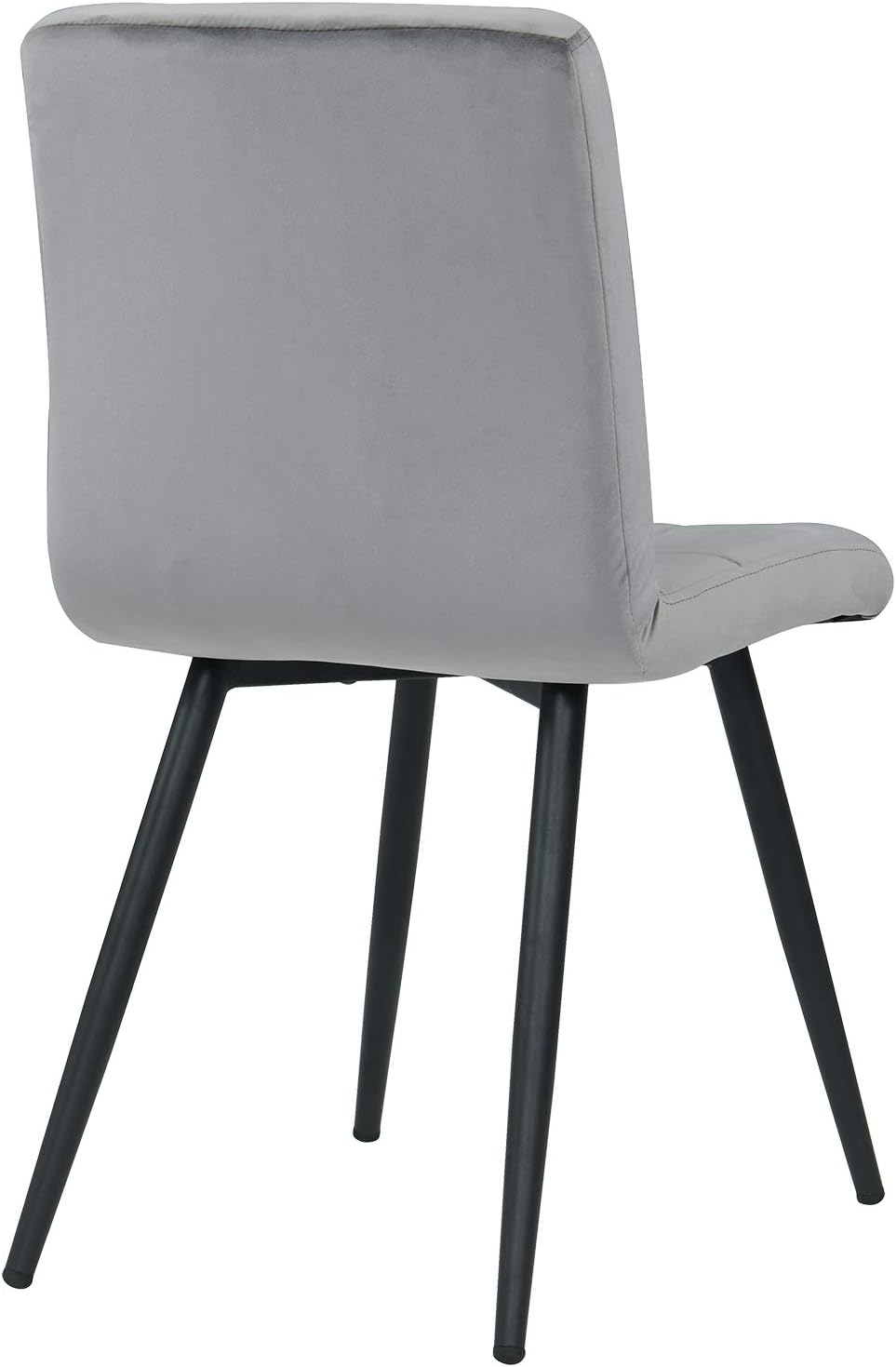 DUHOME Fabric Dining Chairs Set of 4, Black Metal Leg Accent Chairs Grey | Soft fabric upholstered accent chairs, sturdy black metal legs, for living room kitchen vanity reception room
