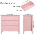 Vikiullf Large Nightstand with 3 Drawers, Pink, Engineered Wood, 27.56 x 13.78 x 26.97 inches (Pink)