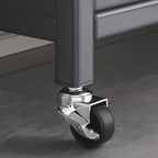 Kitchen Pantry Metal Kitchen Shelving Floor-to-Ceiling Multilevel Household Microwave Bowls Storage Cabinet on Wheels for Kitchen, Living Room, Dining Room, Grey