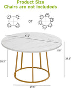 ONBRILL Round Dining Room Table, 47.24 Inch Kitchen Table for 4