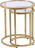 SEI Furniture Evelyn Glam Nesting Side Table 2pc Set, Gold (AMZ2924KC)