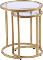 SEI Furniture Evelyn Glam Nesting Side Table 2pc Set, Gold (AMZ2924KC)