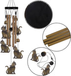 Garden Cat Wind Chimes Outdoor Indoor Decor - with 4 Tubes 4 Bells 5 Cats Wind Chime, Mobile Romantic Cat Wind Catcher, Cats Windchimes for Home, Mom Gifts, Balcony, Tree, Festival, Garden Decoration