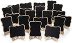 Mini Chalkboard Signs, 20 Pack Small Chalkboard Labels Table Signs with Easel Stand, Wooden Blackboards for Wedding Decor, Party Buffet Display, Place Cards, Food Labels