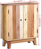 Retro Solid Reclaimed Wood Sideboard with Ample Storage, Handmade Craftsmanship and Durable Lacquered Finish in Warm Brown and Beige Tones for Living Room Dining Room Bedroom