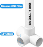 4PCS 1-1/2Inch Elbow Fittings, 4-Way Heavy Duty PVC Pipe Fitting, Corner Fitting for Water Supplies & DIY Garden Shelf