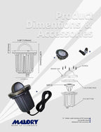 MALORY Brass Top Cover Landscape Well Lights,（6‘’H 12V Low Voltage Outdoor In Ground Lights,Landscape Lighting for Pathway, Driveway and Garden (Beacon Top, 4-Pack with Bulb)