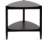 Kate and Laurel Knowlton Modern Tiered Triangle Side Table, 24 x 24 x 24, Black, Transitional Two-Tier Triangular Living Room End Table with Storage for Use as Indoor Plant Stand