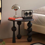 YUNMUAIR-Modern Side Tables Living Room,Black Round End Table for Home Decor,Round Couch Side Table,Modern Nightstand for Bedroom Small Spaces,Easy Assembly,Black