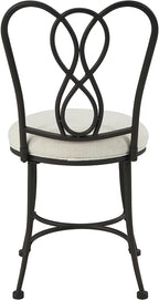Bronze Decorative‑Back Iron Upholstered Vanity Stool