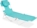 Ostrich The Original Chaise Lounge 72"x22" Portable Reclining Lounger, Aqua | Outdoor Relaxing Pool Tanning Chair, Lightweight Beach Recliner with Adjustable Backrest and Carry Strap, 250 lb Capacity
