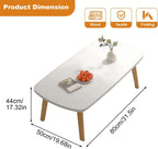 Foldable Coffee Table for Small Spaces, Low Study Table for Sitting On The Floor, Wood Folding Coffee Tables for Living Room, Bedroom, Home Office, Apartment, Dorm (White)