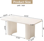 White Dining Table, Modern Rectangular Dining Room Tables for Kitchen, Bar, Living Room, Easy Assembly, Kitchen Table Only