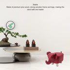 Diydeg Animal Footstool, Cute Elephant Shaped Ottoman Footstool with Soft Padded Cushion and Non Slip Feet, Upholstered Seat for Bedroom, Living Room or Entryway (Red)