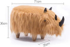 Precioso puf con Forma de Animal de Lovely Simplicity, reposapiés acolchado con cojín de rinoceronte de dibujos animados, Ideal para niños o adultos, con aspecto de Felpa, tamaño: 71 * 35 *