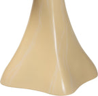 Bali & pari Aponi Marbled Resin End Table - Sculptural Side Table with Round Top and Pedestal Base, Modern Contemporary Statement Furniture, Cream