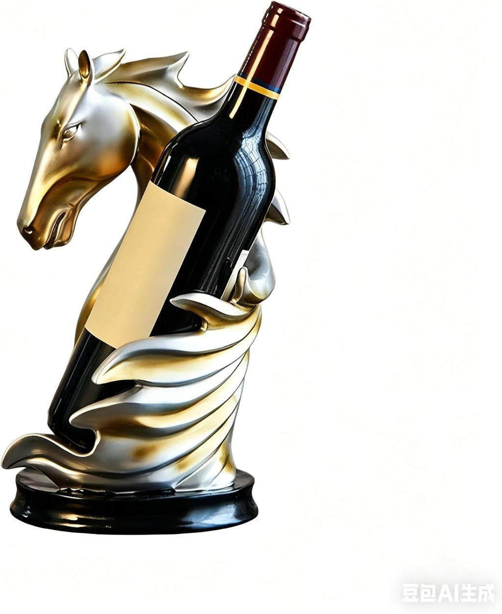 XINXUAN Wine Holder Countertop, Horse Head Wine Racks Decor for Bar Decorations for Home, Home, Shelf, Pantry Organizers and Storage, Wine Accessories for Wine Lovers, Gift (Yellow)