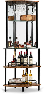 Mango Steam Contemporary Modern Home Entertainment Liquor Bar Catalina Table (Tower Bar, Rustic Wood)