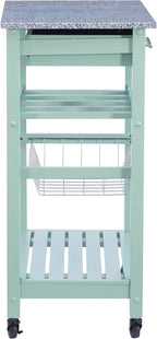 Linon Kitchen Island, Green, 15.75 x 22.83 x 33.86 Inches