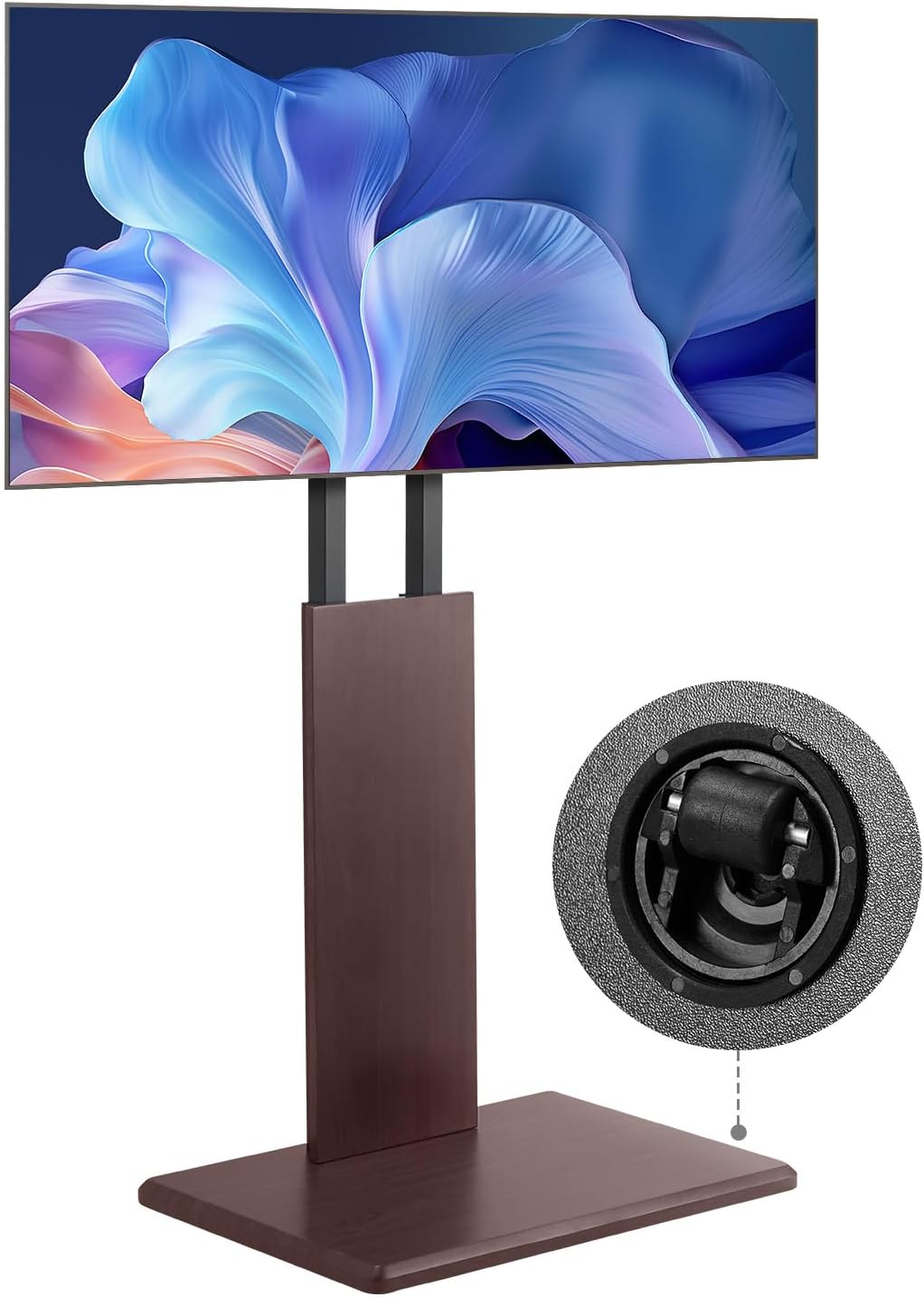 VEVOR Universal TV Stand, Table Top TV Stand for 32-70 inch Screens, Swivel and Height Adjustable TV Mount Stand Holds up to 99 lbs with Power Strip, for Living Room, Bedroom, MAX VESA 600 x 400 mm