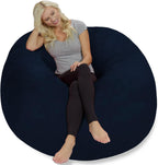 Chill Sack Bean Bag Chair: Giant 5' Memory Foam Furniture Bean Bag - Big Sofa with Soft Micro Fiber Cover - Midnight Blue