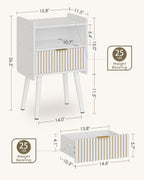 Night Stand, Modern Side Table, Small Nightstand, Wood Bedside Table with Storage Drawer End Table for Bedroom,Living Room,Office,White