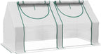 Outsunny 6' x 3' x 3' Portable Greenhouse, Garden Green House with 2 PE/Plastic Covers, Steel Frame and 2 Roll Up Windows, Clear
