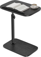 HUANUO TV Tray with Height Adjustment, 360° Swivel, 90° Tilt, Black | 19"–31.5" Height Range, Dual Knobs & Crossbeam for Stability, Anti-slip Bar, Foldable, for Eating & Working Beside Sofa, Bed