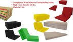 D&D Futon Furniture Black Trifold Foam Beds, Shikibuton, Tatami Cushion Topper, Foldable Futon Pad, Twin Full 6x54x75