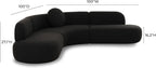Tov Furniture Broohah Black Boucle Sectional