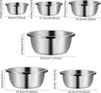 Stainless Steel Mixing Bowls-6 Piece Metal Meal Prep Bowls, Nesting Bowls for Easy Storage,Great for Cooking, Baking, Salad