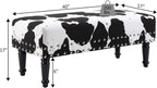 HomeStock Urban Upmarket Faux Cowhide Bench with Nailheads, Bold Statement Piece with Nailhead Trim, Additional Seating, 40" L x 17" W x 17" H in Plush Faux Velvet Fabric