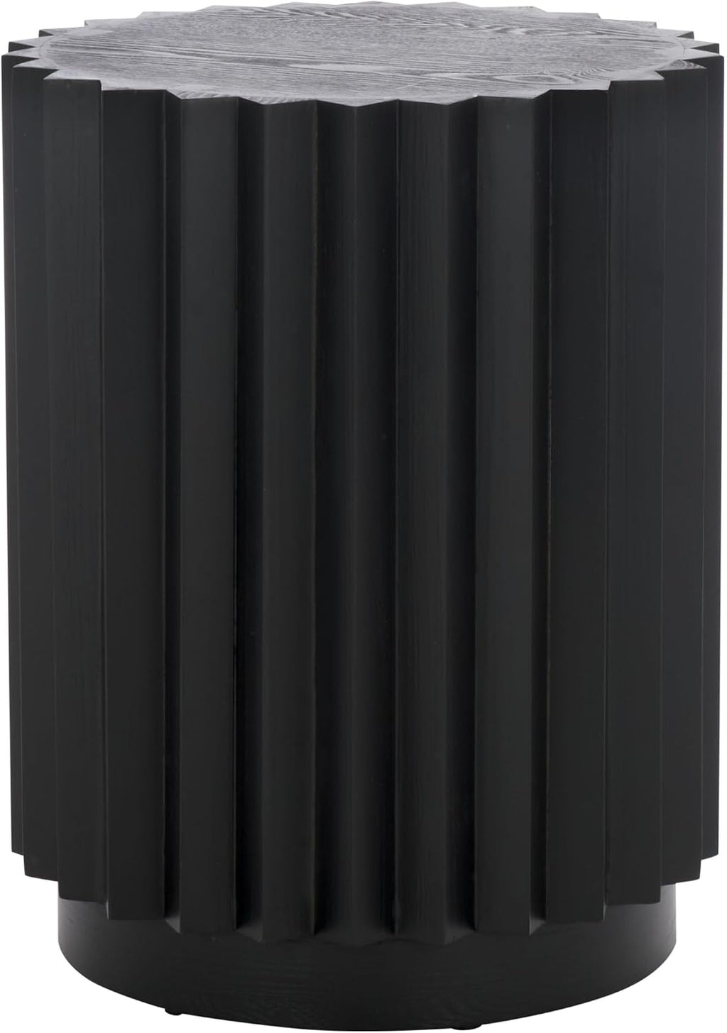 SAFAVIEH Home Collection Arashi Black Round Cylinder Pedestal End Table (Fully Assembled)