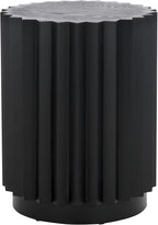 SAFAVIEH Home Collection Arashi Black Round Cylinder Pedestal End Table (Fully Assembled)