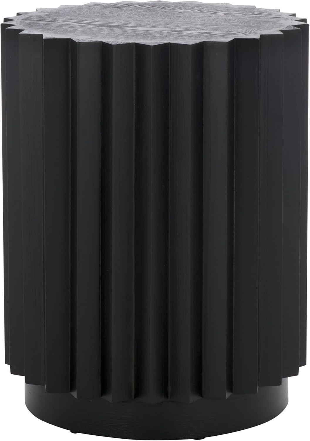 SAFAVIEH Home Collection Arashi Black Round Cylinder Pedestal End Table (Fully Assembled)