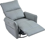 Power Swivel Rocker Recliner Chair with USB Charging Port | PU leather, 270° swivel, power recline, rocking motion, USB & Type-C ports, side pockets, 330 lb capacity, living room
