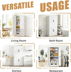 Steel Kitchen Pantry Storage Cabinet, Heavy-Duty Metal Cabinet with Adjustable Shelves, Multi-Functional Storage Solution for Kitchens, Bathrooms & Living Rooms