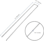 50 PCS 12 Inch 8 Gauge Garden Landscape Staples, Galvanized U-Shaped Landscape Pins, Garden Securing Stakes for Anchoring Landscape Fabric Irrigation Tubing Dog Fencing Weed Barrier Fabric