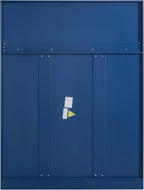Merax Modern Large Kitchen Pantry with 6 Doors, 53.2''Lx17.7''W Storage Cabinet Cupboard with Drawers, Adjustable Shelves, Pull-Out Trays and Wine Rack for Dining Room, Blue