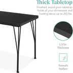 Best Choice Products 5-Piece Metal and Wood Indoor Modern Rectangular Dining Table Furniture Set for Kitchen, Dining Room, Dinette, Breakfast Nook w/ 4 Chairs - Black