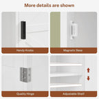 TEENFON 67" H Tall Storage Cabinet with 2 Doors, Bathroom Storage Cabinet, Kitchen Pantry Cabinets for Living Room, Dining Room, Bathroom, White
