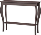 ChooChoo 39" Narrow Entryway Table with Storage Shelf, Espresso | Console Table with Curved Legs, Chic Accent Sofa Table with Shelves for Entryway, Living Room, Hallway