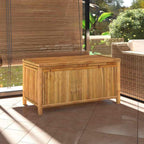 Bamboo Patio Storage Box 43.3x20.5x21.7 Inches | Durable Natural Material, Open Slats Ventilation, Indoor Outdoor Use, Storage Bench