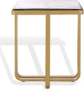 SAFAVIEH Couture Collection - Dominic Brass Stainless Steel Accent Table, Sculptural Modern Side Table, Cast Glass Top, Fully Assembled (SFV7919A)