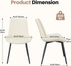 Miereirl Dining Chairs Set of 4, Modern Upholstered Dining Chairs, Kitchen Chairs with Cushioned Seat and Back, Armless Side Chairs with Metal Legs for Dining Room Kitchen