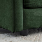 Chenille Ottoman Footrest for 2, 3, and 4 Seater Sofas, Green (Green + Chenille + 1 Seat-1)